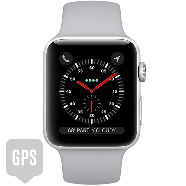 سری 3 اسپرت مردانه 42 میلیمتری مدل Silver Aluminum Case with Fog Sport Band - جی پی اس - Hiapple.ir