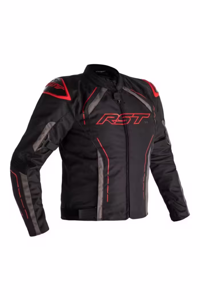 کاپشن موتورسوار قرمز مردانه ژاکت موتور سیکلت فصلی S1 سیاه RST