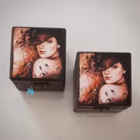 جعبه چوبی 9 × 9 دکوپاژ طرح ریجینا