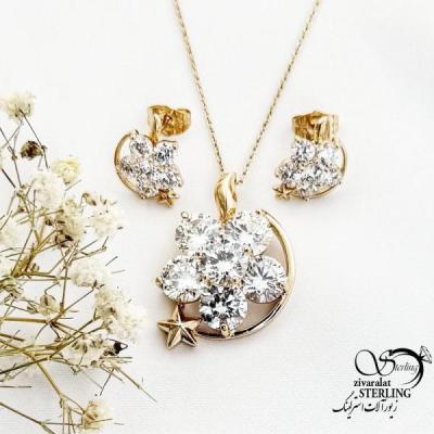 نیمست ژوپینگ نگین جواهری طرح گل کد 17559