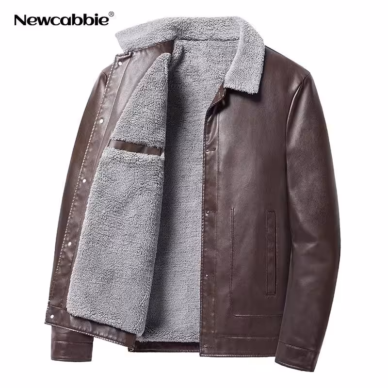 کاپشن چرم طرح بوفالو 