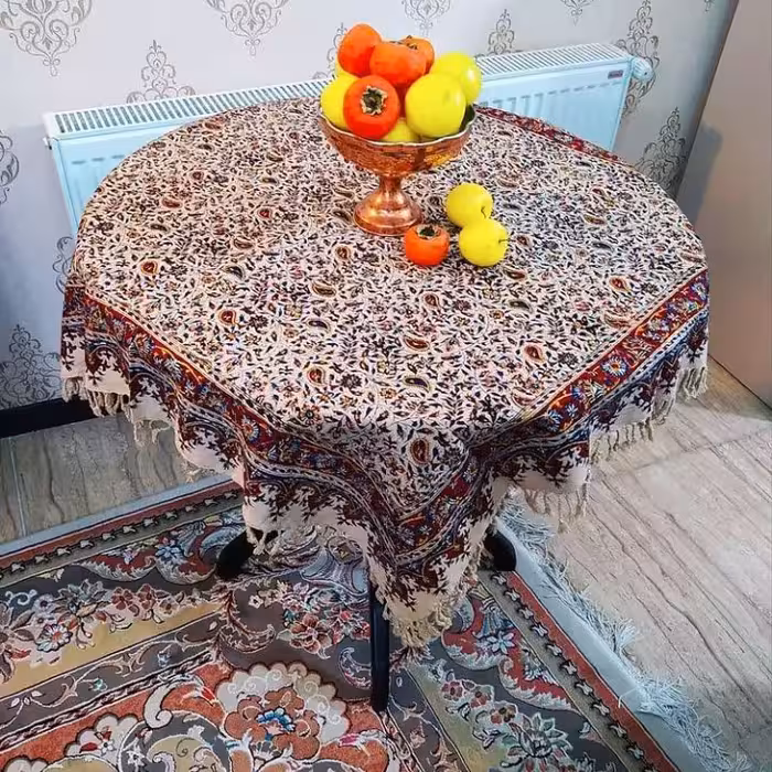 سفره قلمکار سنتی طرح بادامی