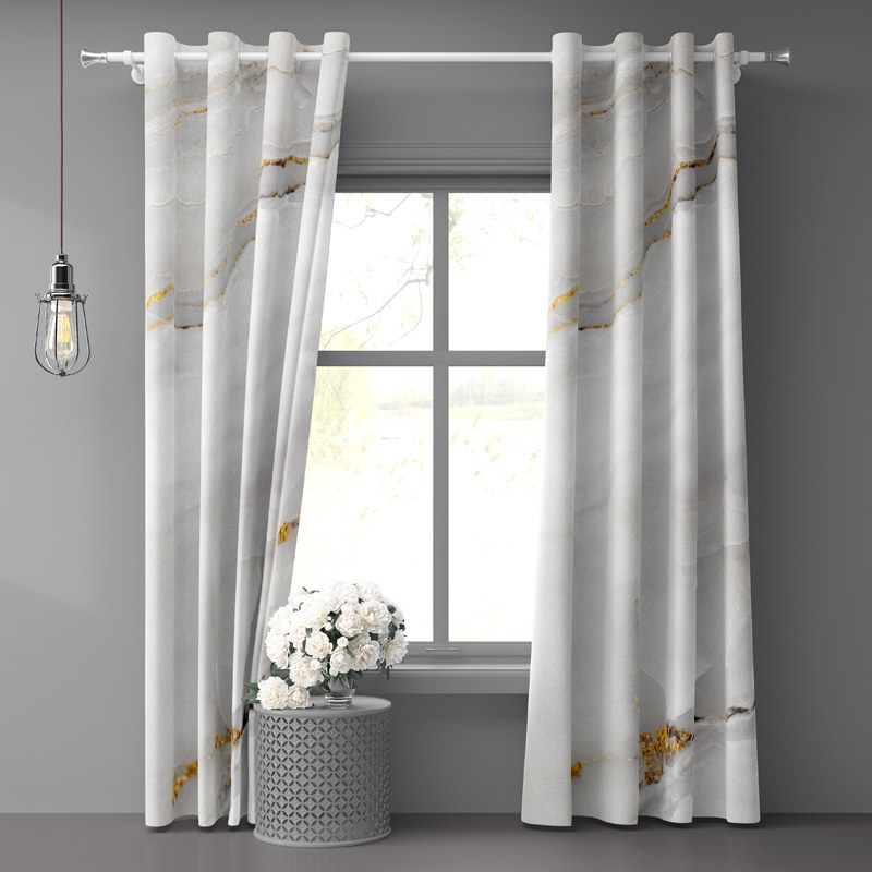 پرده پانچی طرح سنگ مرمر کد 004 سایز 140 در 280