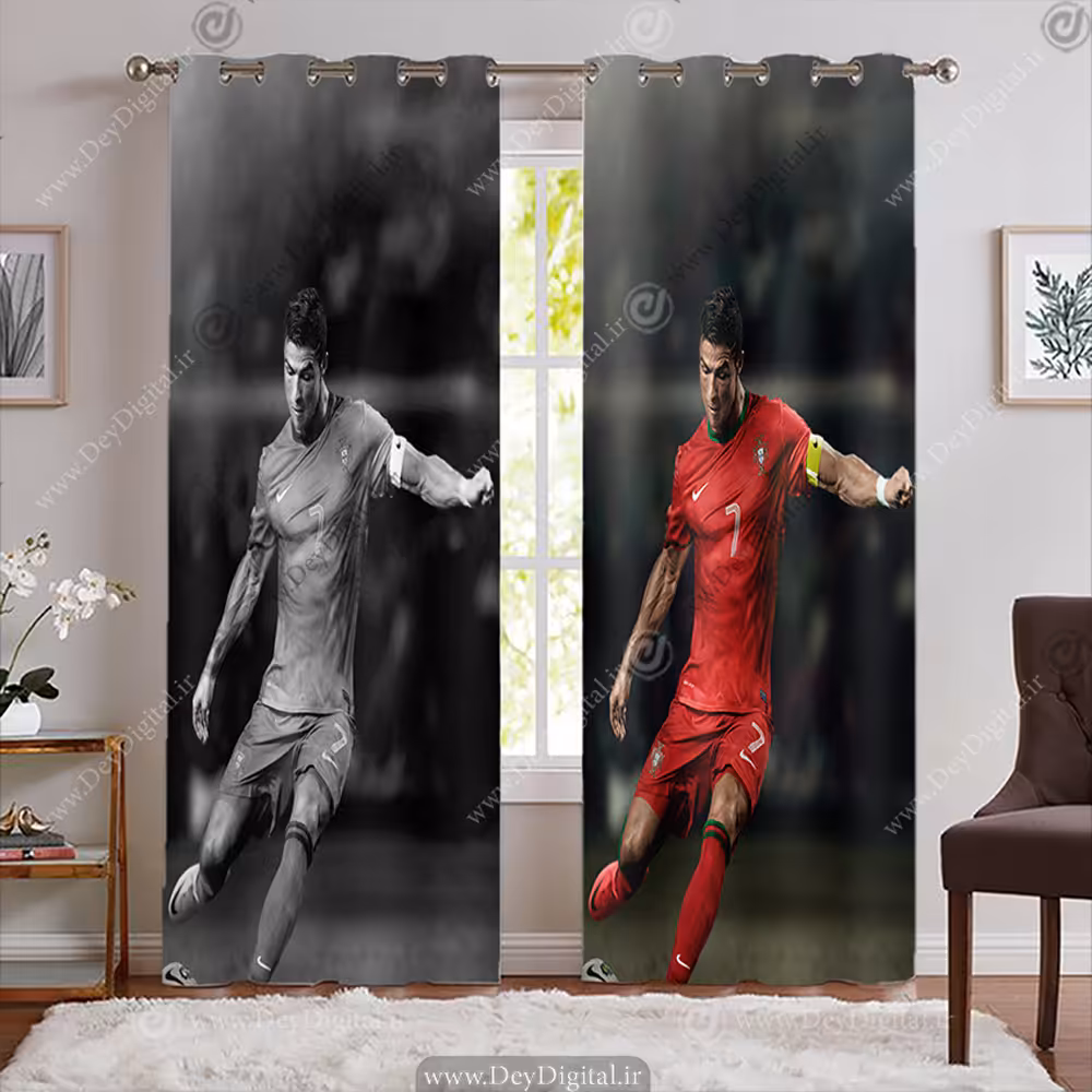 پرده پانچی فوتبالی پسرانه طرح رونالدو chs-1034