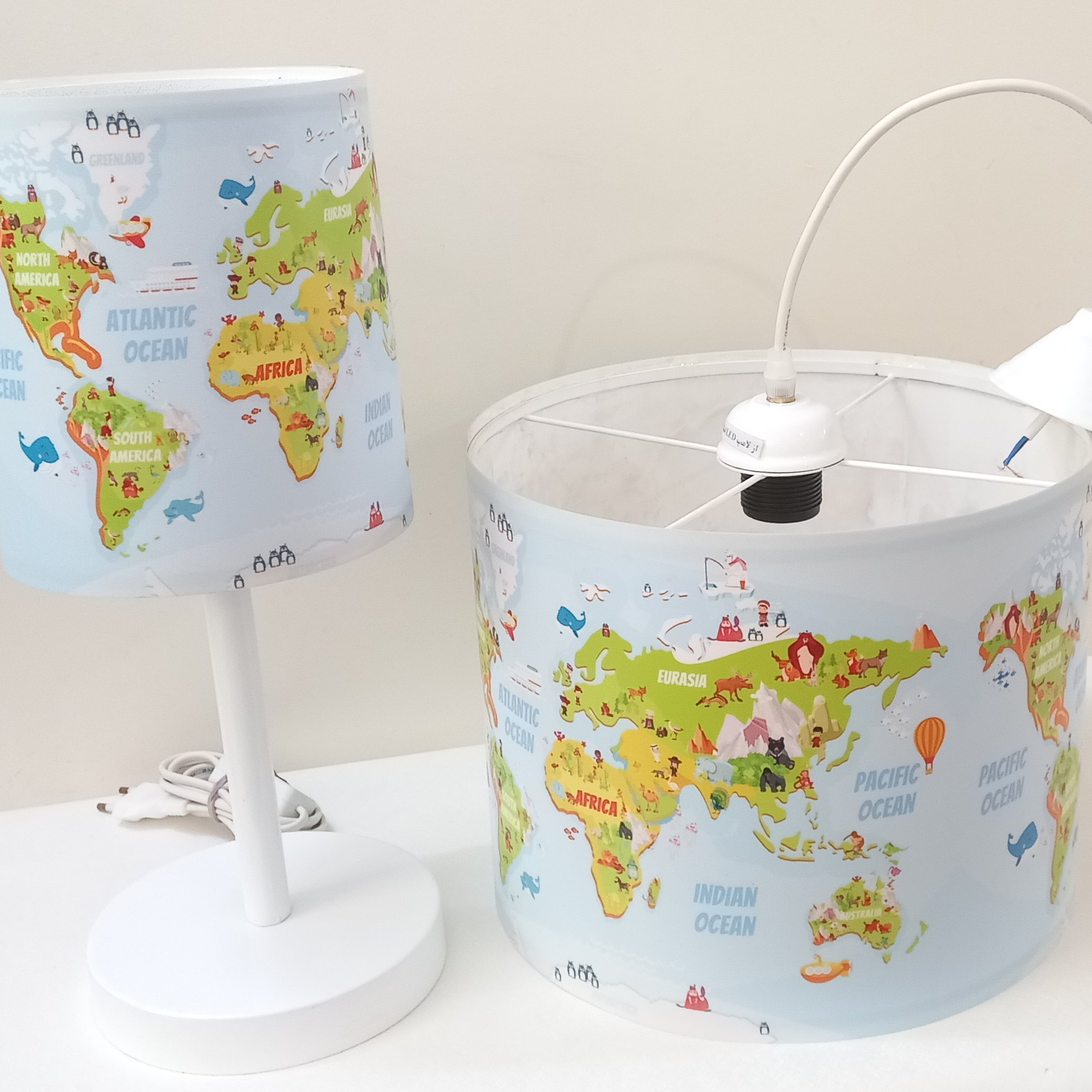 لوستر آباژور کودک طرح اطلس جهان