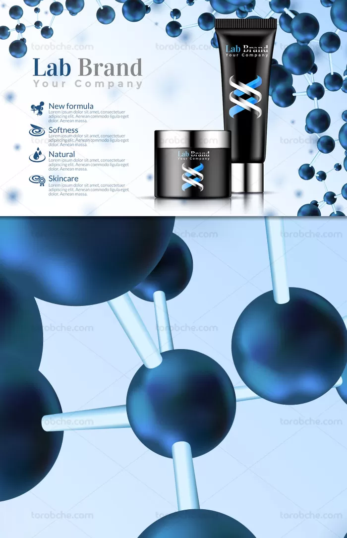 وکتور طرح تبلیغاتی کرم های بهداشتی و مراقبت از پوست | گرافیک با طعم تربچه