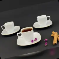 فنجان و نعلبکی چینی لب طلا مربع مقصود