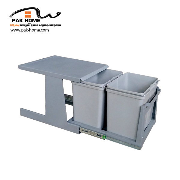 سطل زباله دو مخزن متوسط ریل کف مدل A816 آدلان