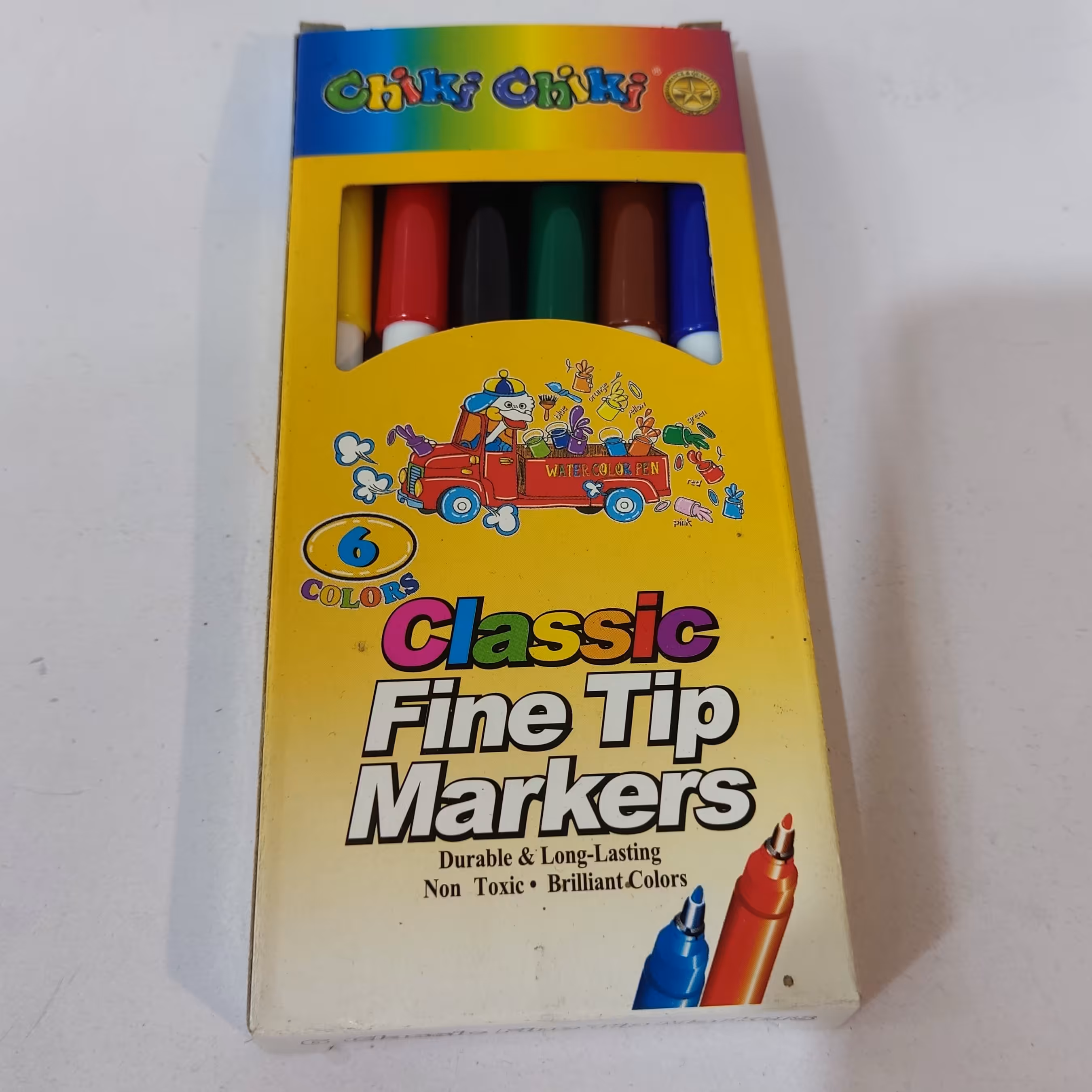 ماژیک شش رنگ مقوایی درجه یک چیکی چیکی