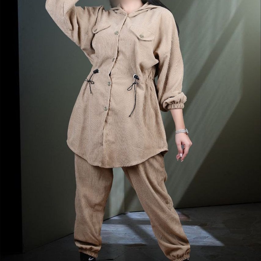 مانتو شلوار زنانه مخمل کبریتی
