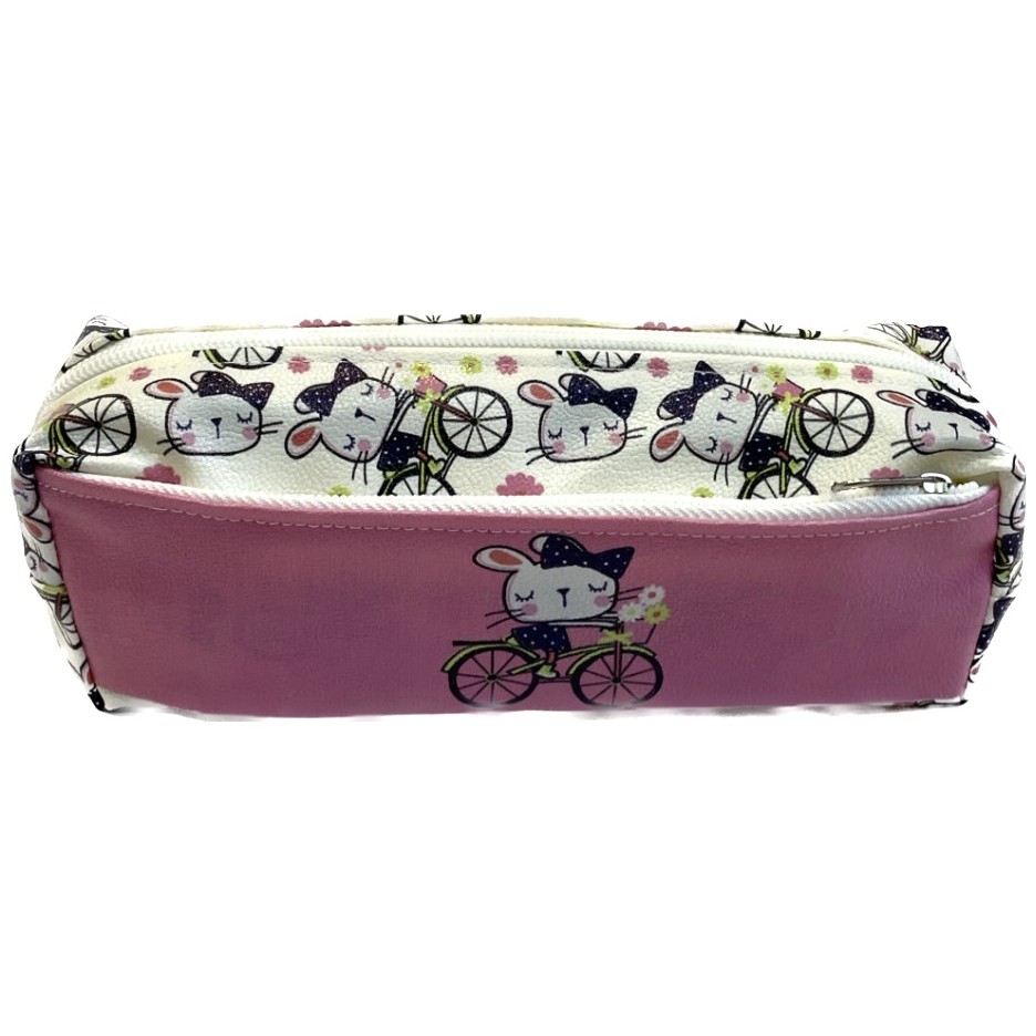 جامدادی چرم مدل دوزیپ طرح کیتی 