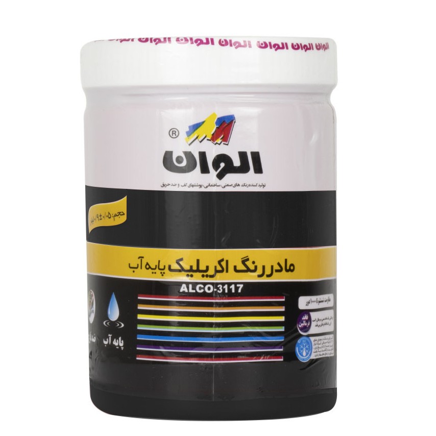 اکریلیک (اکرلیک) پایه آب مشکی مات الوان 900 میلی لیتر