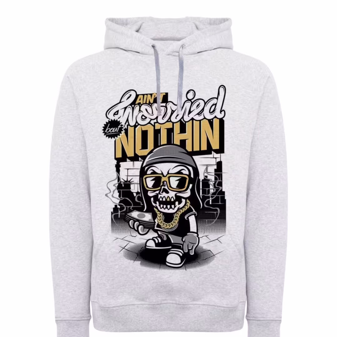 هودی طرح اسکلت مینی رنگ سفید کلاه دار اسپرت داخل کرکی زمستانی NOC-100