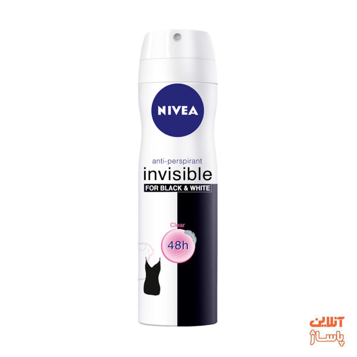 اسپری بدن زنانه نیوآ مدل Invisible for Black And White Clear حجم 150 میلی لیتر