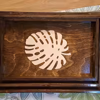 سینی چوبی پلای وود با روکش پلی استر براق پک سه تایی کد 21