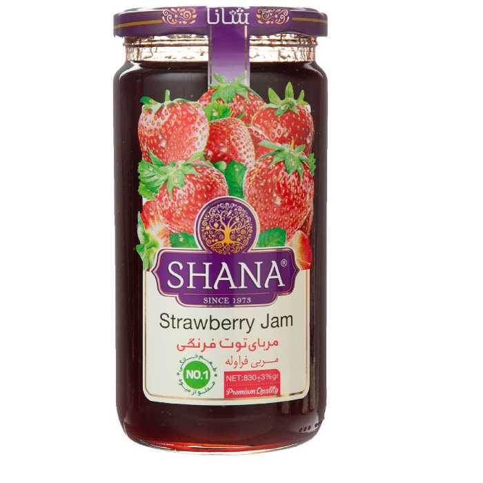 مربای توت فرنگی شانا ((شیشه 840 گرمی))
