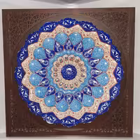 قاب بشقاب بزرگ 35 سانتی میناکاری با قاب مشبک 2