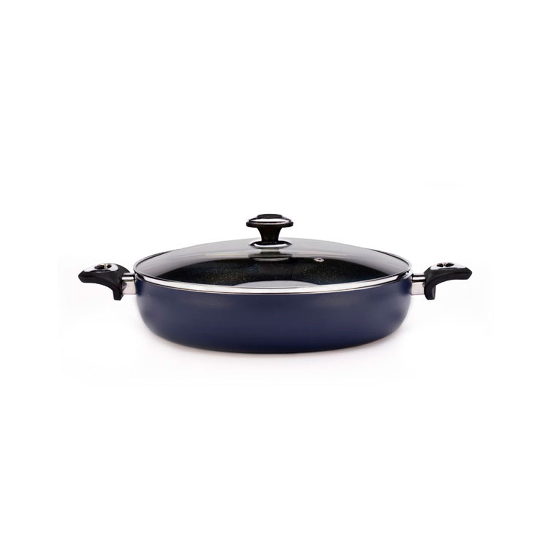 تابه سایز 24 دو دسته مدل گرانیتا سرمه‌ای زرساب | خانه سام