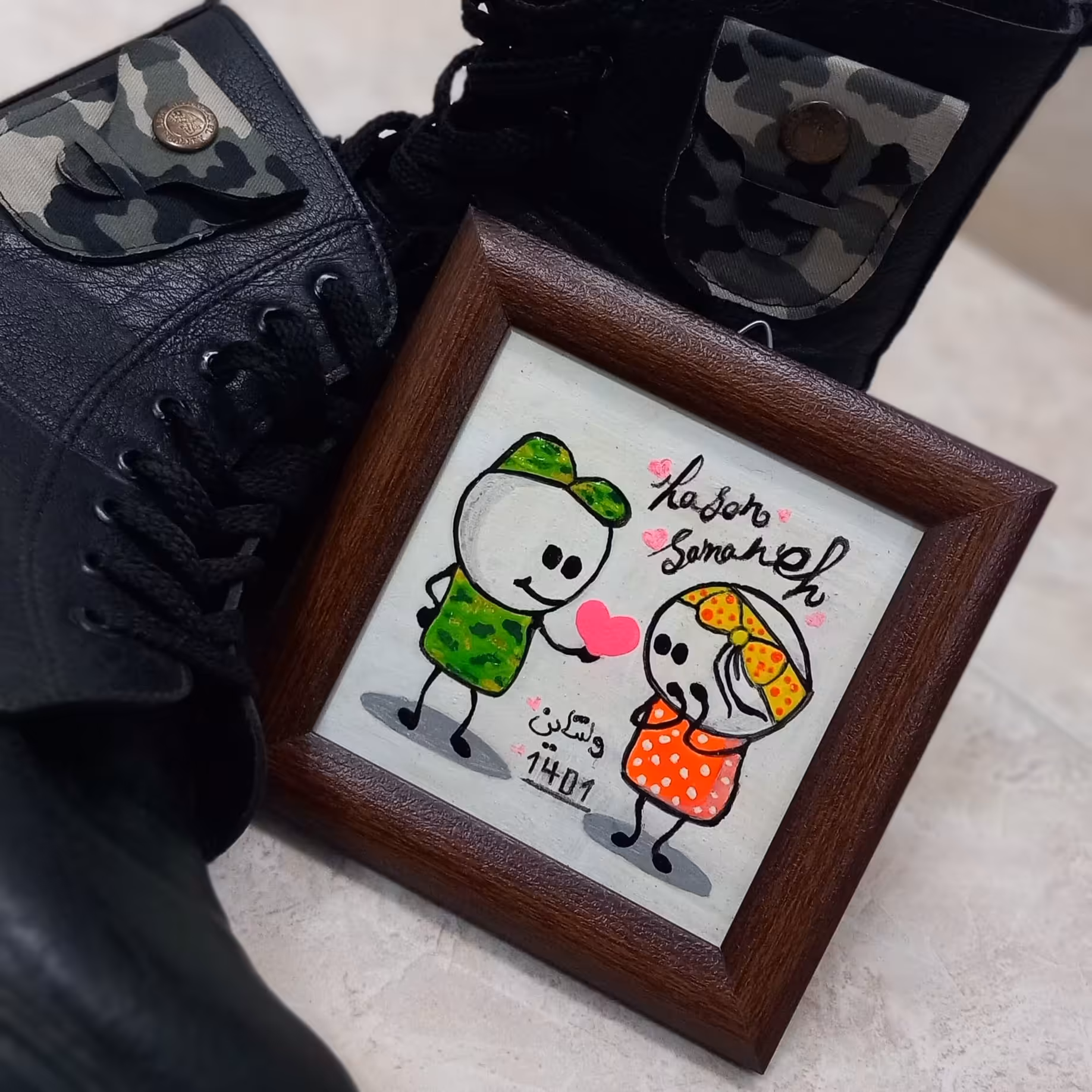 نقاشی سرباز وطن پایان خدمتت مبارک عشقم