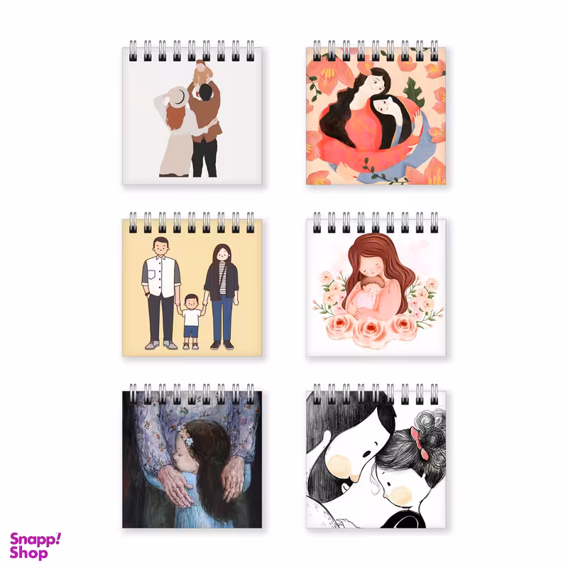 دفترچه یادداشت بامبیلیپ طرح خانوادگی پدر و مادر کد 55893105 مجموعه 6 عددی