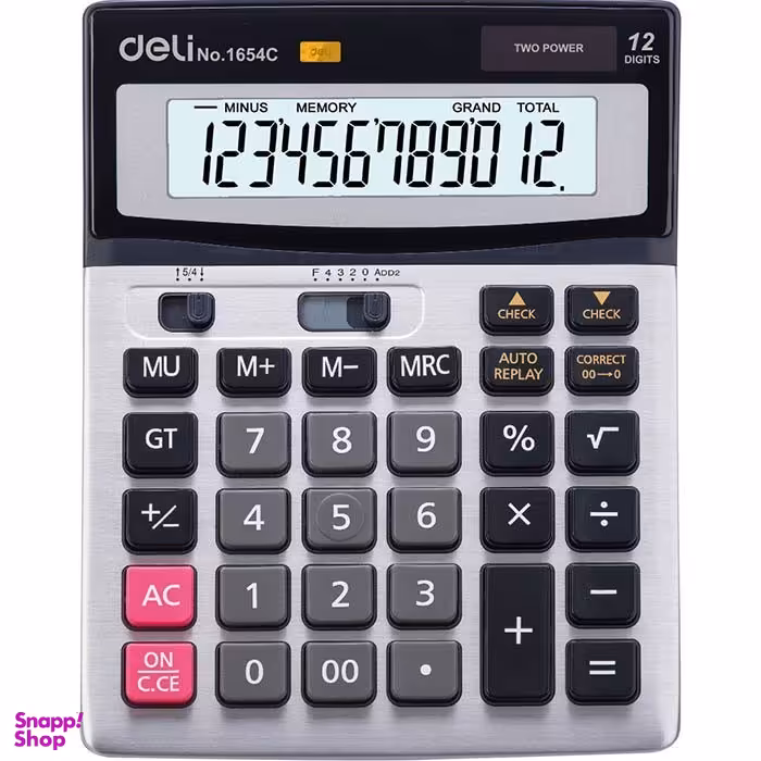 ماشین حساب رومیزی 14 رقم چک کن دار دلی E1654C