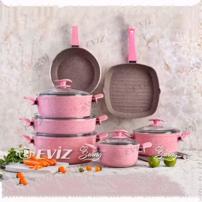 سرویس 12 پارچه گرانیتی سوئینگ اویز صورتی