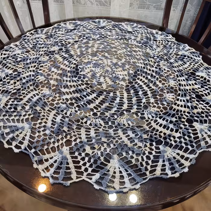 رو میزی قلاب بافی نخ ابریشم ترک ( 85 سانتی) سه رنگ 