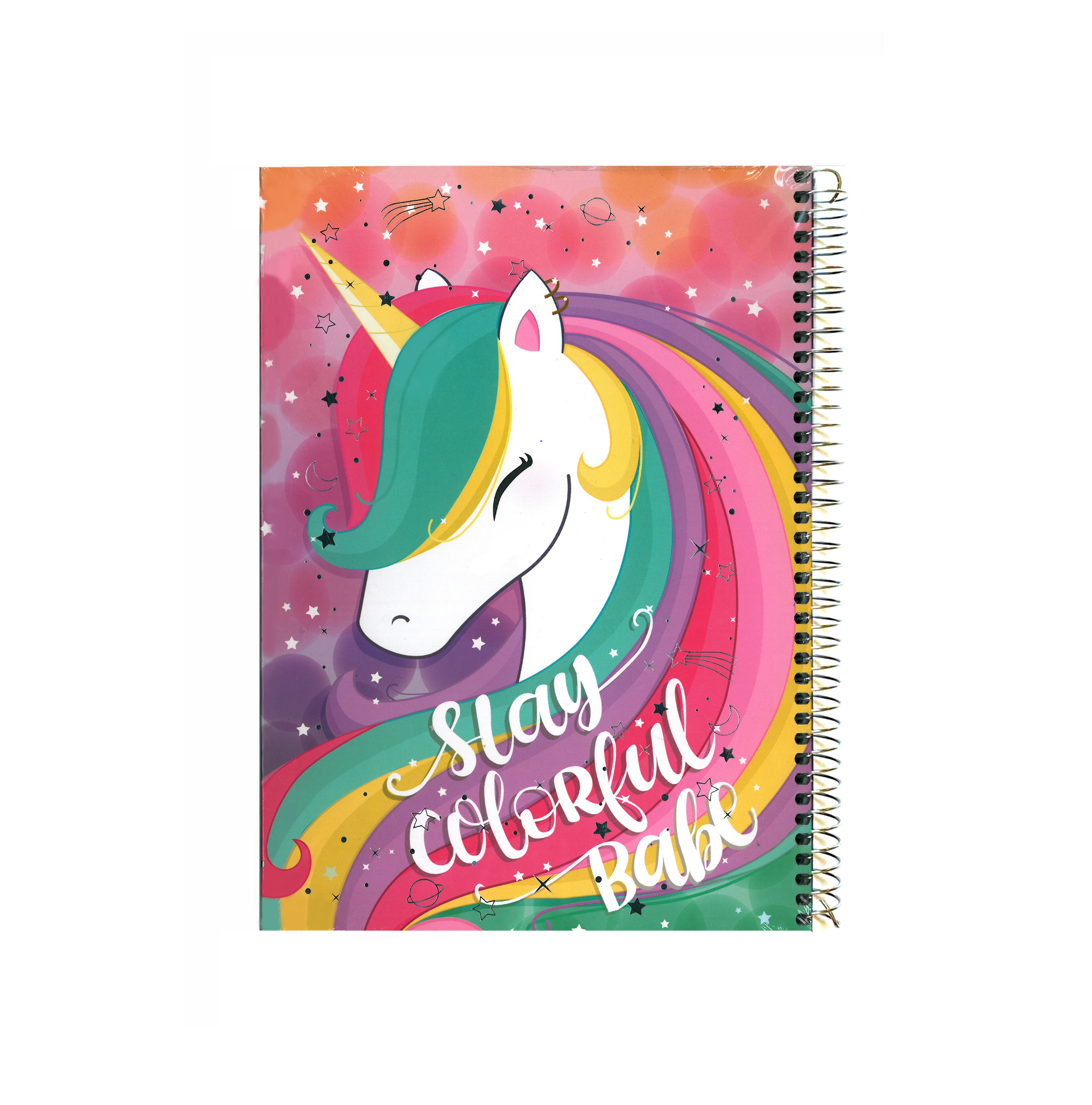 دفتر مشق 80 برگ مدل یونیکورن طرح Colorful Babe