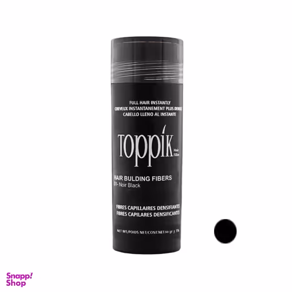 پودر پر پشت کننده مو تاپیک هیر فیلر کد 01 وزن 50 گرم رنگ مشکی تیره