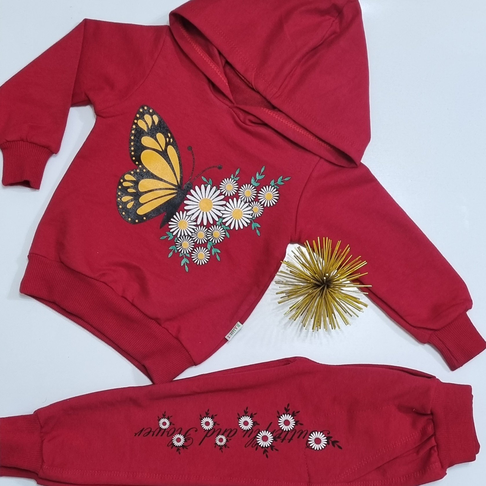 هودی و شلوار دخترانه پروانه ای