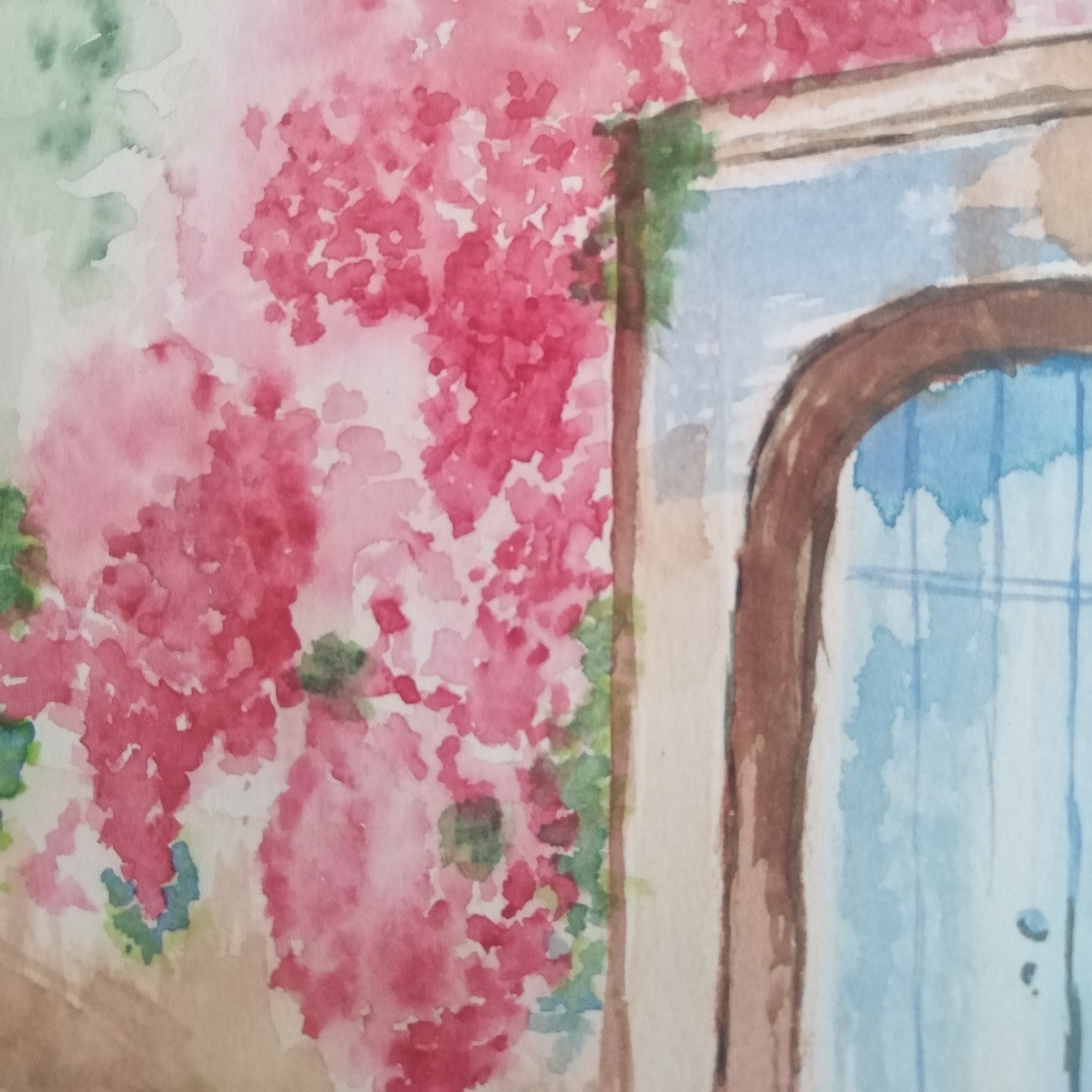 نقاشی آبرنگ کوچه خیال