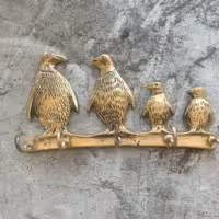 جا کلیدی برنز طرح سه عدد پنگوین با وزن 167 گرم