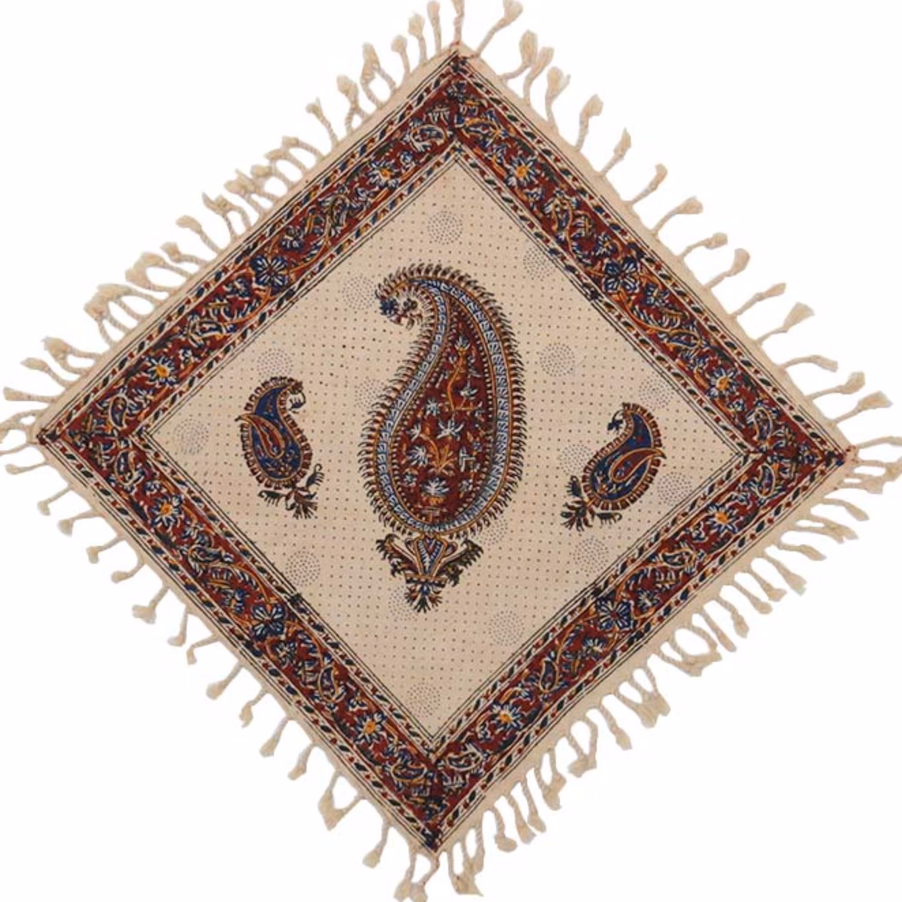 رومیزی قلمکار ی سنتی اصفهان سایز 40در 40 سانتی متر مربع