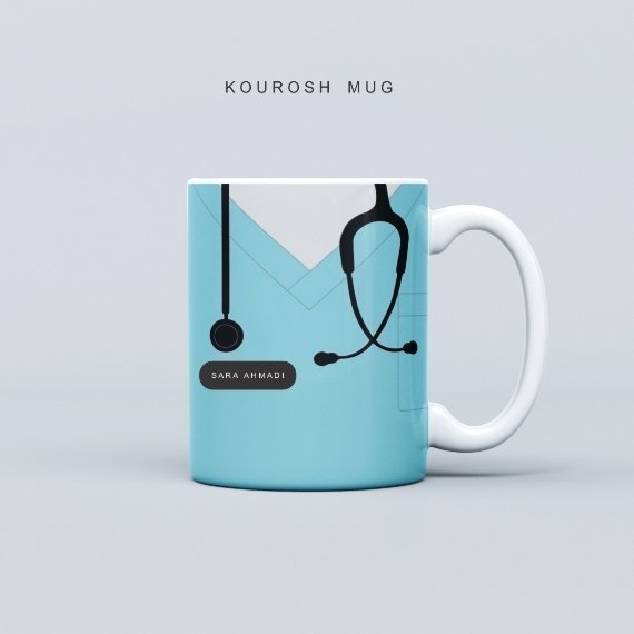 ماگ سفید با طرح روز پزشک