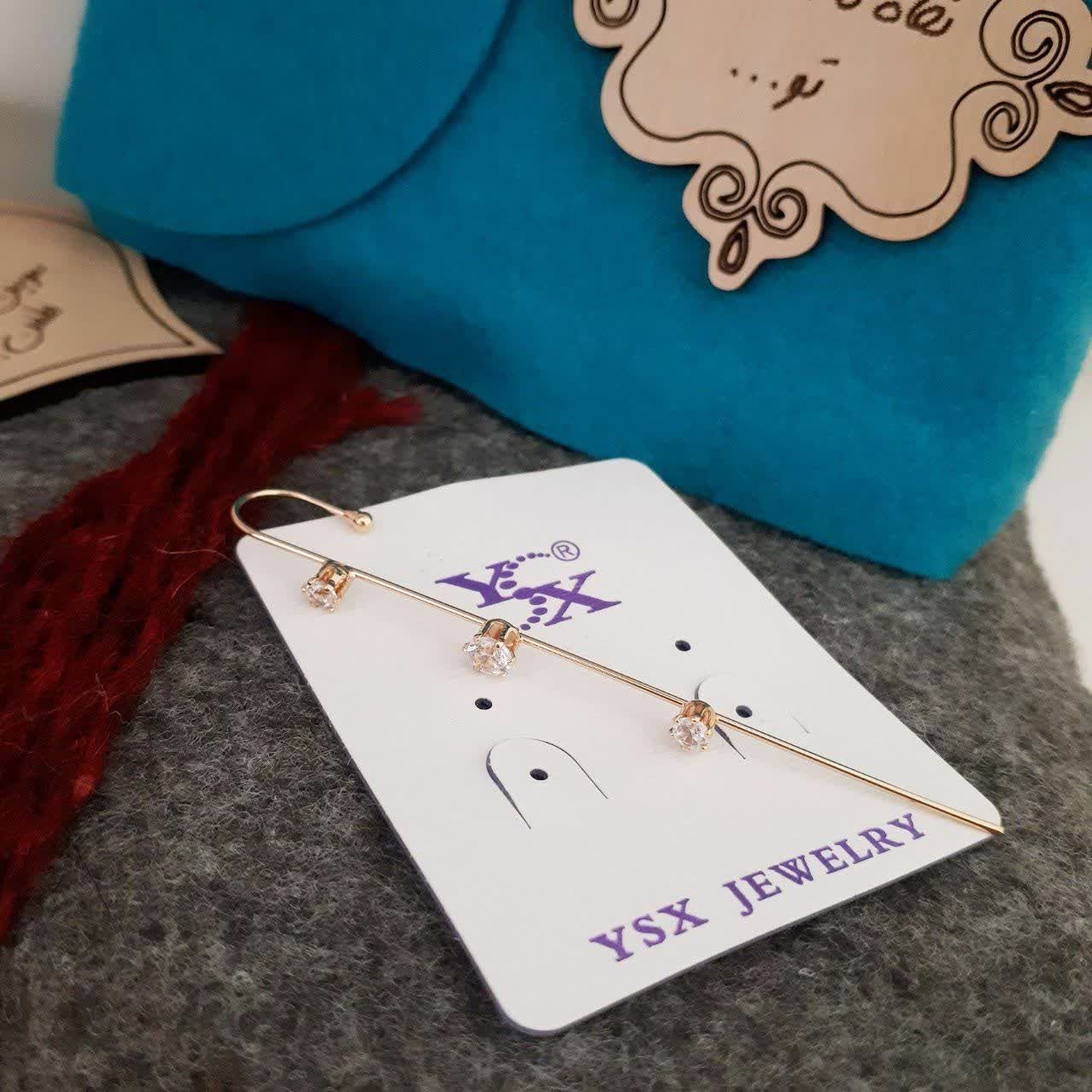 گوشواره کراس کد8035 برند ysx آبکاری طلا رنگ ثابت ضدحساسیت