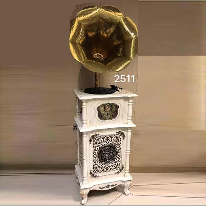 گرامافون چوبی والتر مدل 2511 استخوانی سفید با ضمانت 24 ماهه