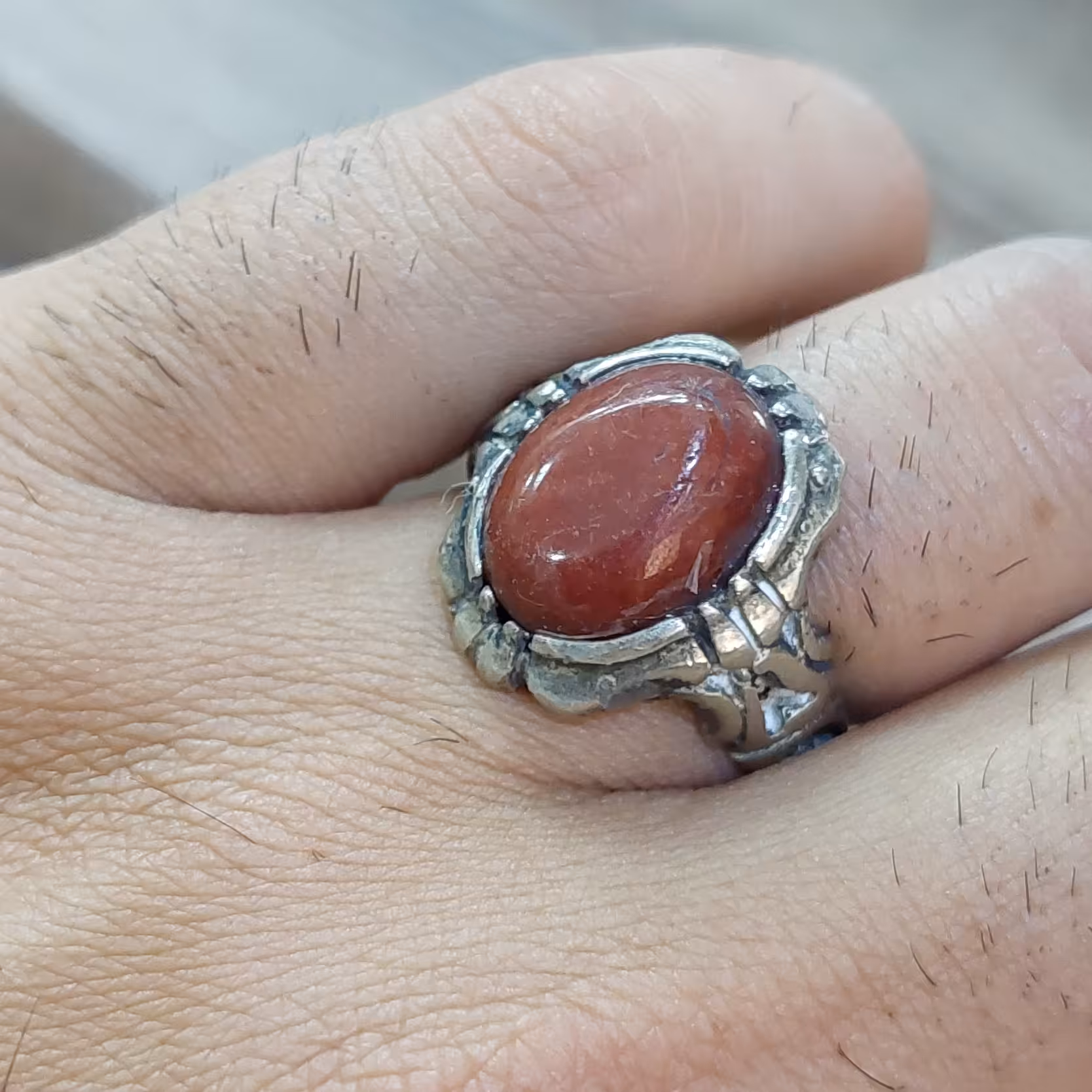 انگشتر عقیق جزع سایز 62