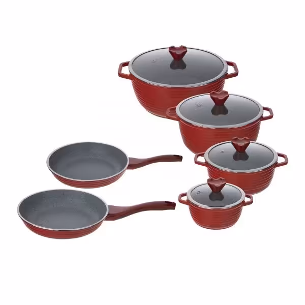 سرویس پخت و پز 10پارچه عروس مدل کلاسیک خطی