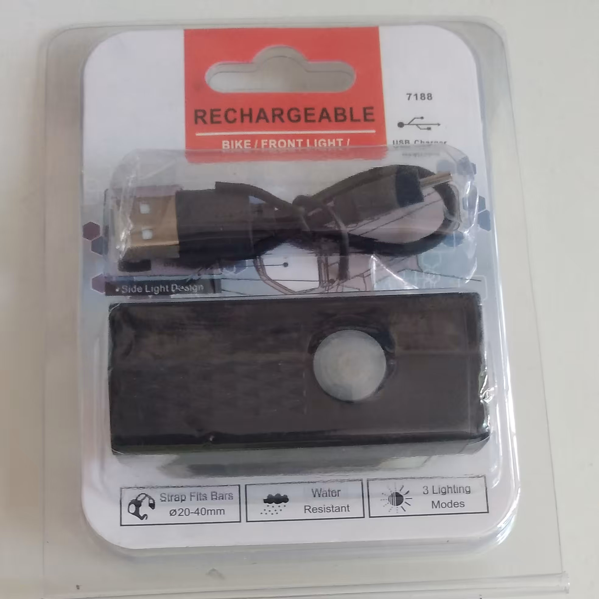 چراغ جلو دوچرخه شارژی با نور و ماندگاری باتری عالی