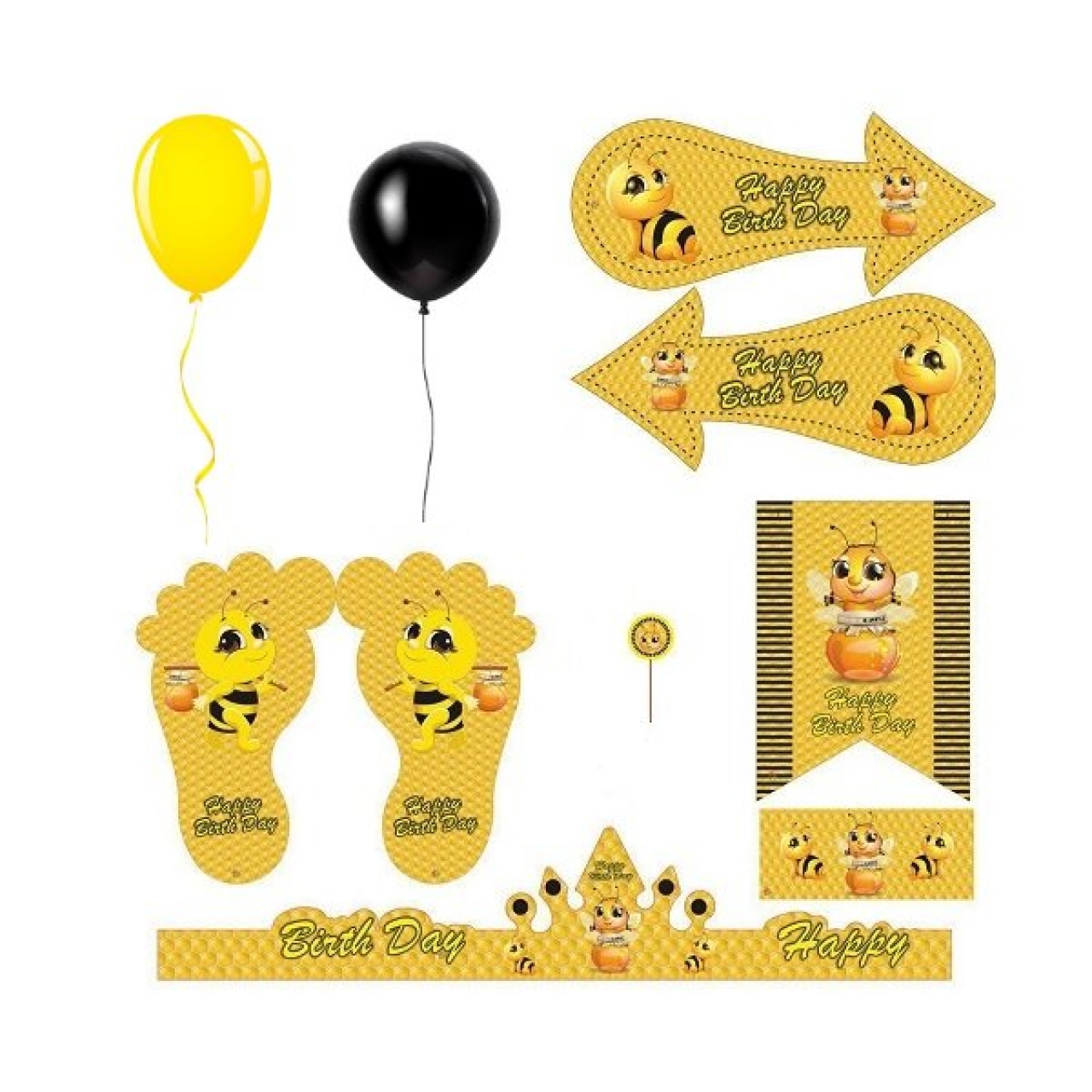 مجموعه 160عددی تم تولد طرح زنبور