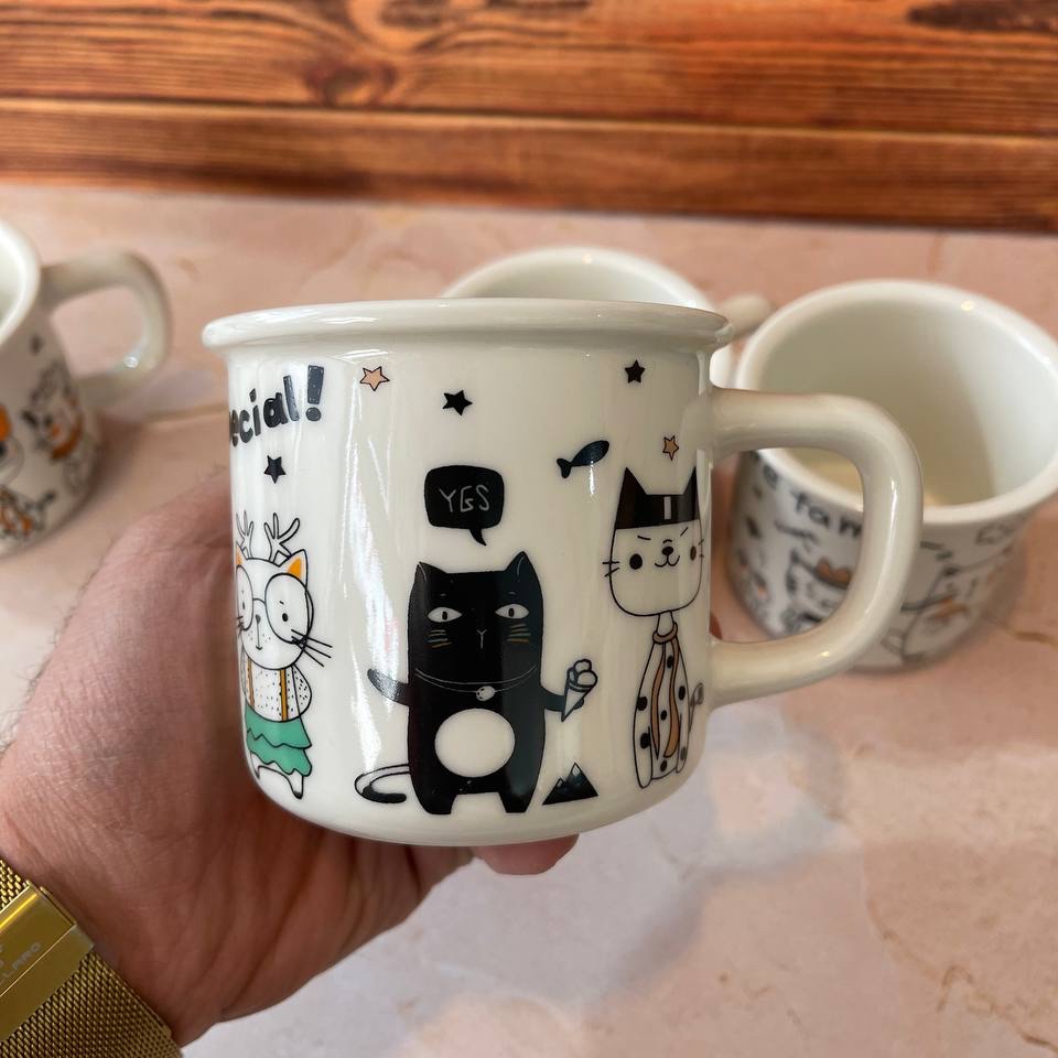 ماگ سرامیکی طرح استیکرگربه محصول وارداتی 