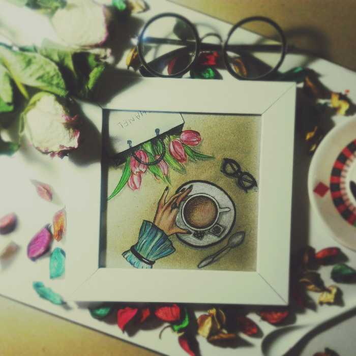 قاب نقاشی قهوه