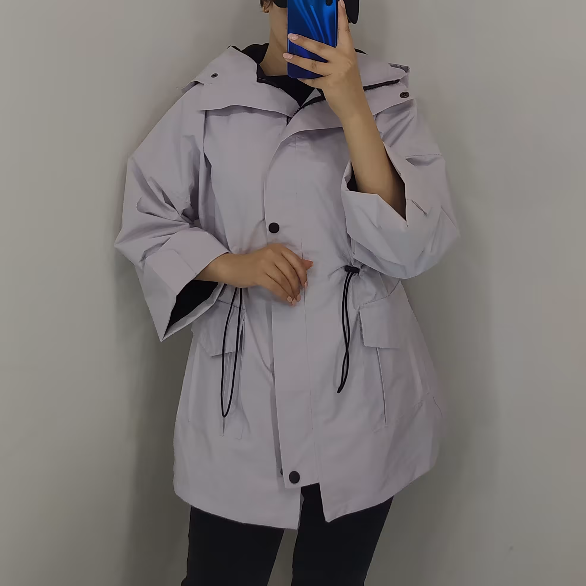 بارانی تی سی دخترانه و زنانه مناسب سایز 38تا 44داخل آستردار(یاسی)