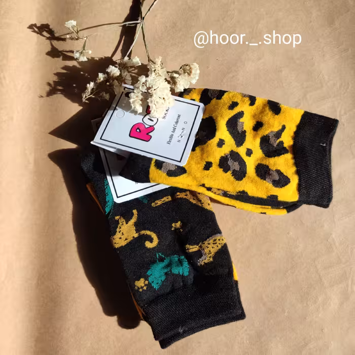 جوراب ساقدار پلنگی تا به تا . سوپر پنبه نانو