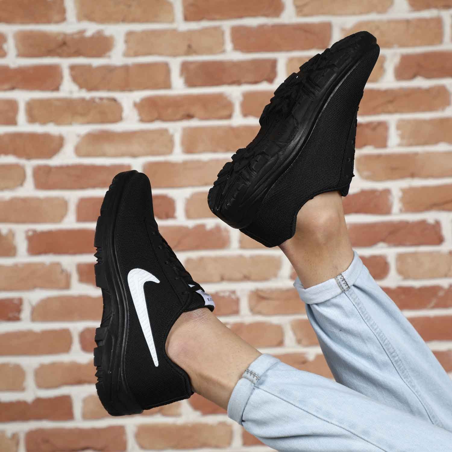 کتانی مردانه نایکی NIKE مشکی های کپی لاکچری اسپرت