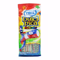پاستیل لوله ای شکری مولتی کالر ( رنگارنگ ) توت فرنگی 100 گرم ویدال - vidal