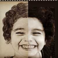 طراحی هایپرئال چهره بصورت نیمی از چهره بسیار مدرن و خاص