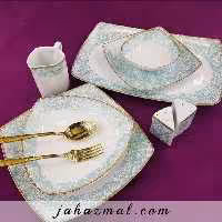 سرویس چینی پردیس طرح رایان فیروزه ای 30 پارچه کد 178i