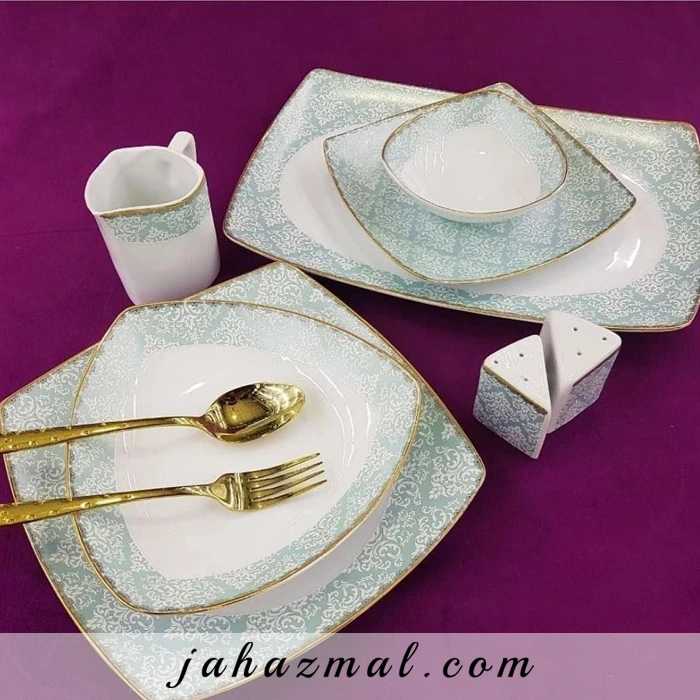 سرویس چینی پردیس طرح رایان فیروزه ای 30 پارچه کد 178i