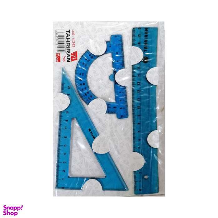 ست خط کش گونیا نقاله مدل ژله ای طول 20 سانتی متر